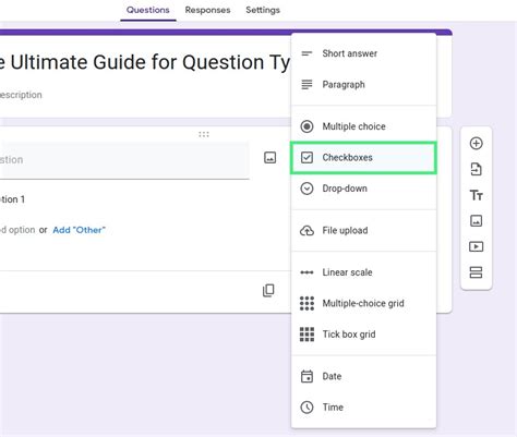 types of answers in google forms
