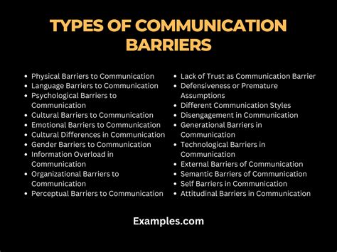 types of barriers in communication with examples