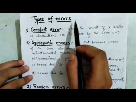 types of errors in physics class 11