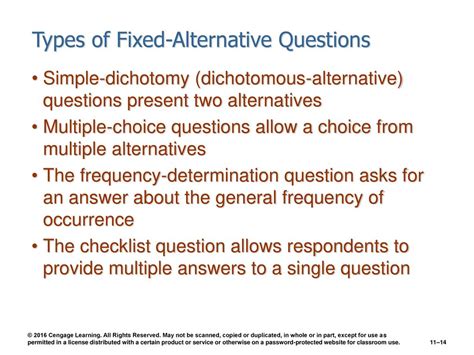 types of fixed alternative questions