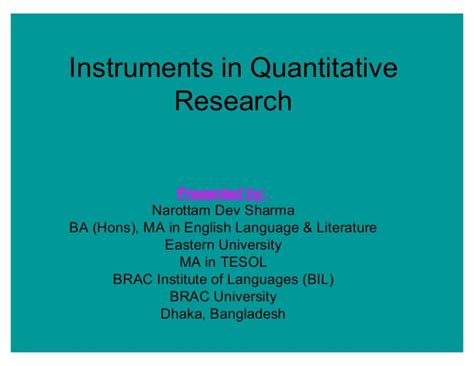 types of instruments used in quantitative research