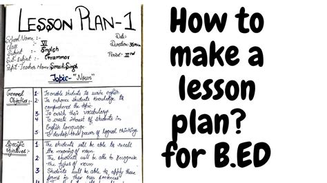 types of lesson plan in b.ed