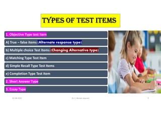 types of multiple choice test items