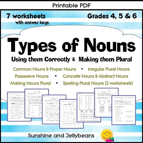 types of nouns with examples for grade 4