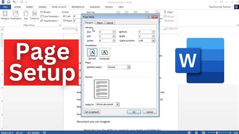 types of page setup in ms word