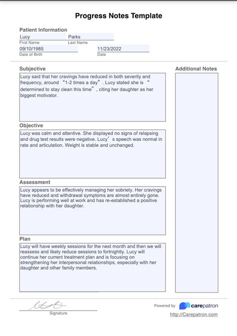 types of progress notes