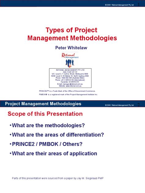 types of project management methodologies pdf