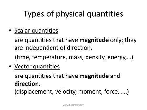 types of quantities
