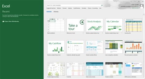 types of templates in excel