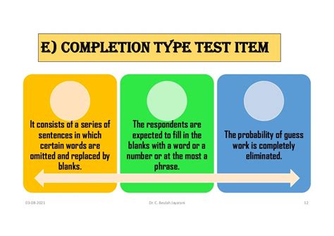 types of test items with examples