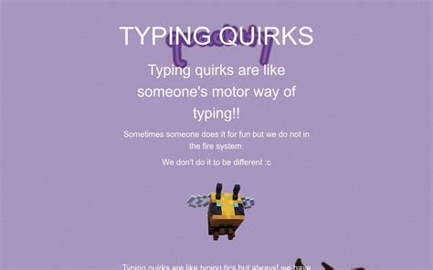 types of typing quirks