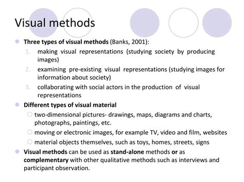 types of visual methods