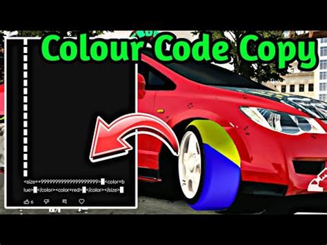 tyre colour code in car parking multiplayer