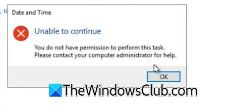 unable to change time on windows server 2019