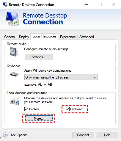 unable to copy from remote desktop