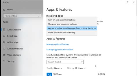 unable to install apps on windows 10