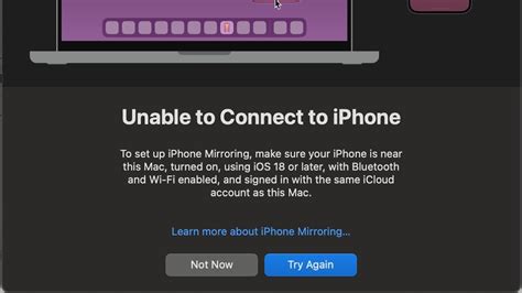 unable to mirror iphone to mac sequoia