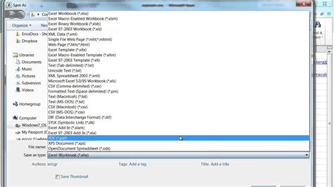 unable to save excel in csv format