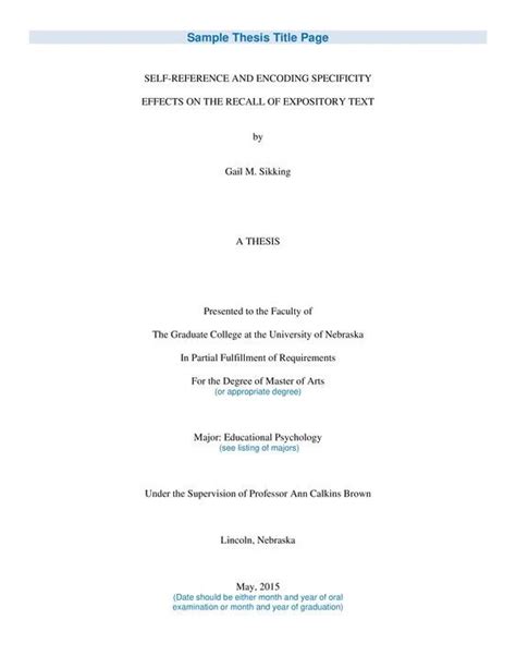 undergraduate dissertation title page example