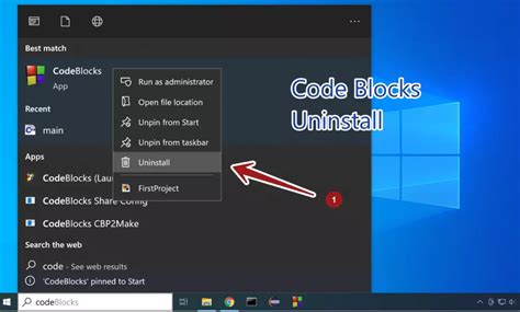 uninstall code