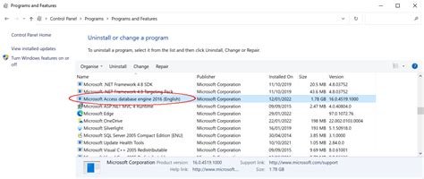 uninstall the 64 bit version of microsoft access database engine 2016 redistributable