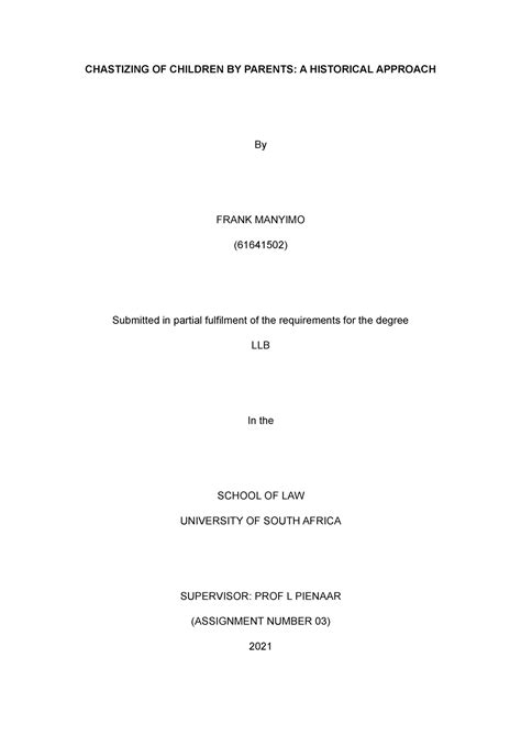 unisa llm research proposal example