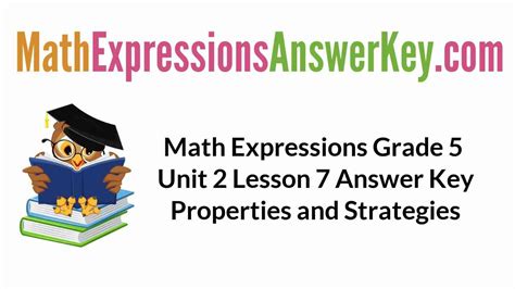 unit 5 math expressions answer key