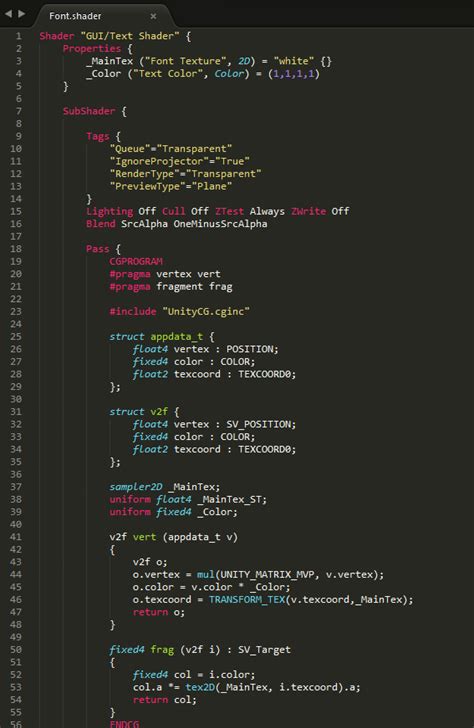 unity shader code