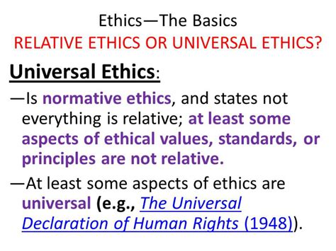 universal ethical principles examples in real life