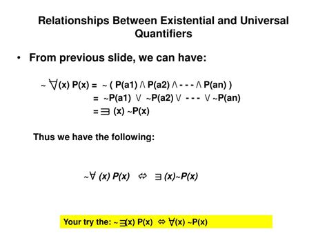 universal vs existential quantifier