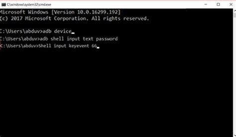 unlock phone using command prompt