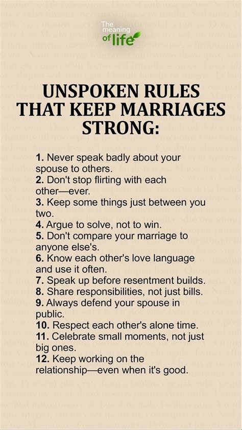 Unspoken relationship rules