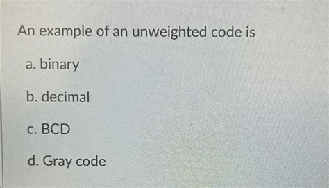 unweighted code example