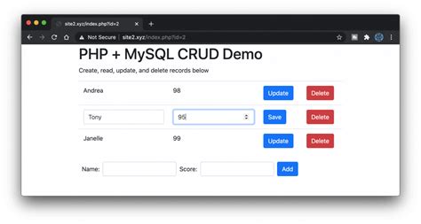 update form in php mysql example