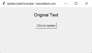 update label text tkinter