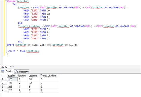 update query in sql to update multiple rows
