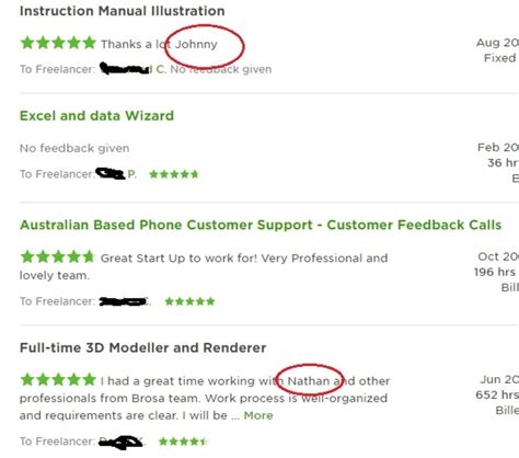 upwork client feedback examples