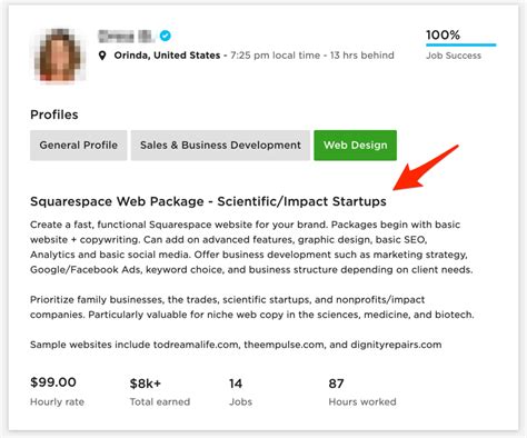 upwork project title sample