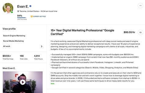 upwork writer profile examples