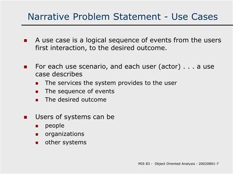 use case problem statement