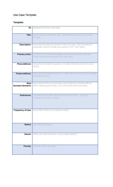 use case template in software engineering