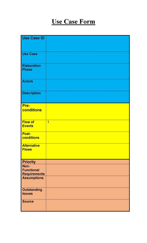 use case template software development
