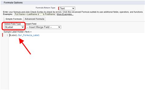 use custom label in formula field salesforce