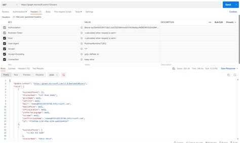 use graph api to get user details
