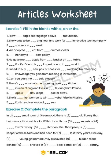 use of articles for class 7