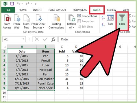 use of auto filter in excel
