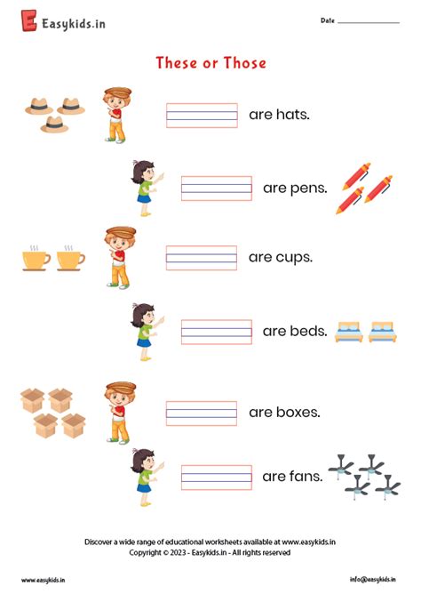 use of these and those for ukg worksheet with answers