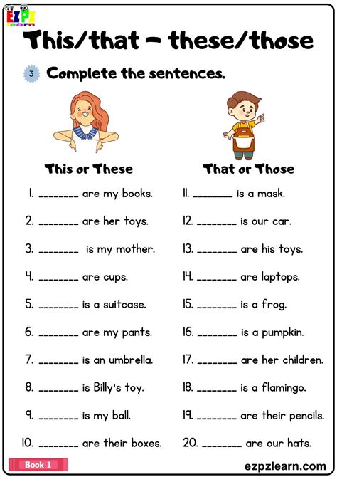 use of these and those worksheet with answers