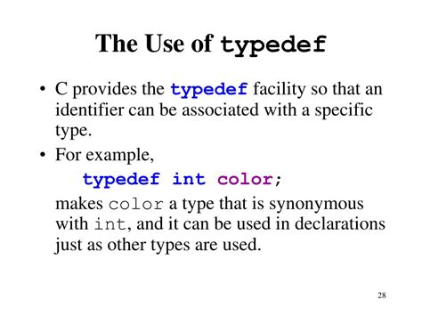 use of typedef