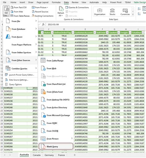 use power query to combine multiple excel worksheets